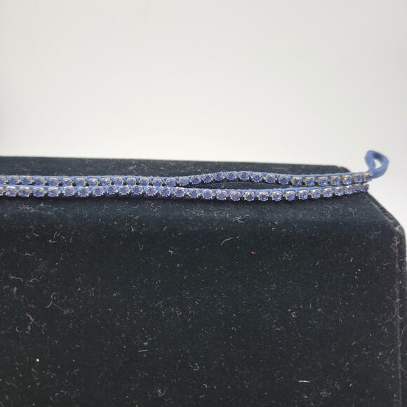 American Eagle Outfitters Women's Bracelet 7" Blue Single Rope Cord Rhinestone - Picture 4 of 7